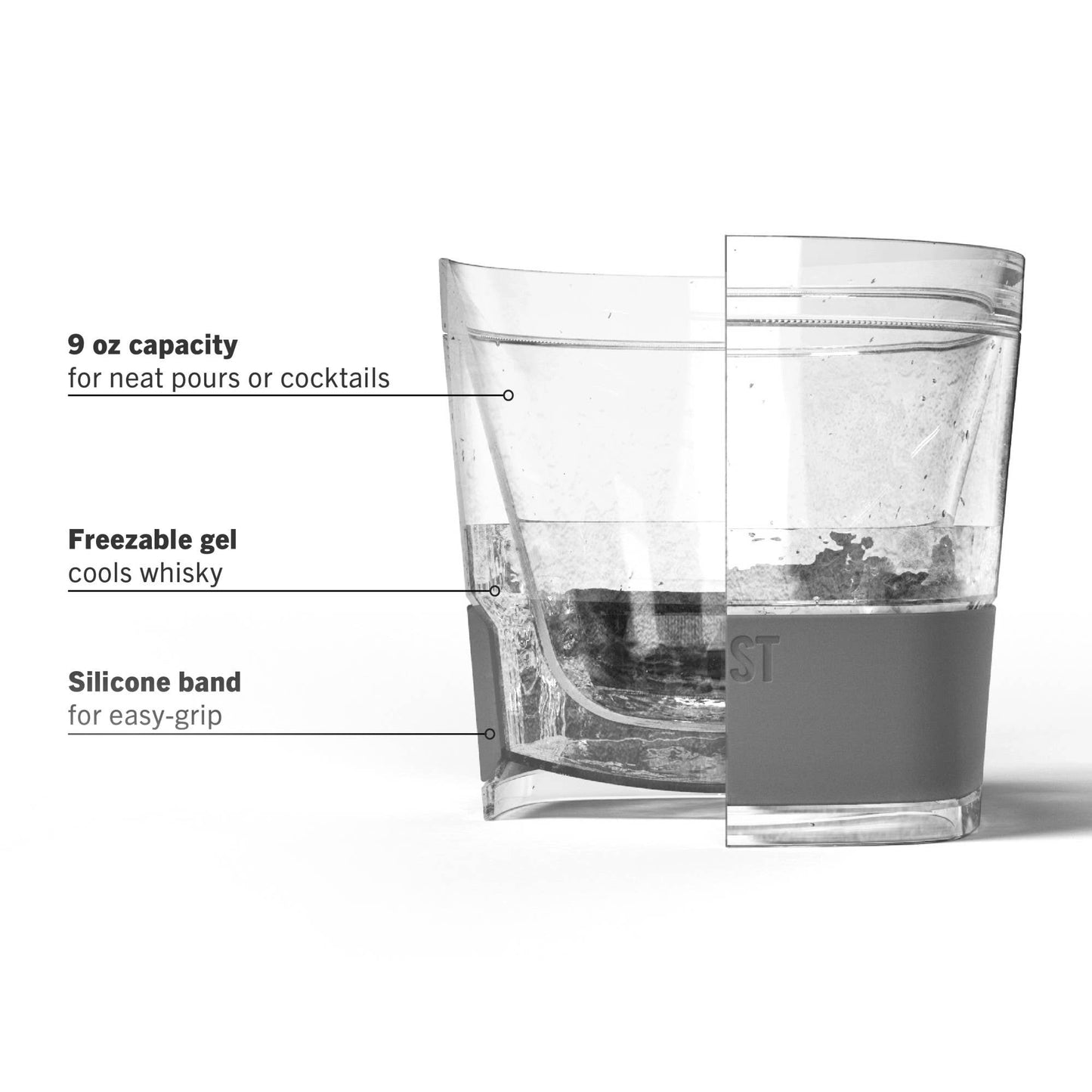 Whiskey FREEZE™ Insulated Cooling Cups in Smoke CDU of 12