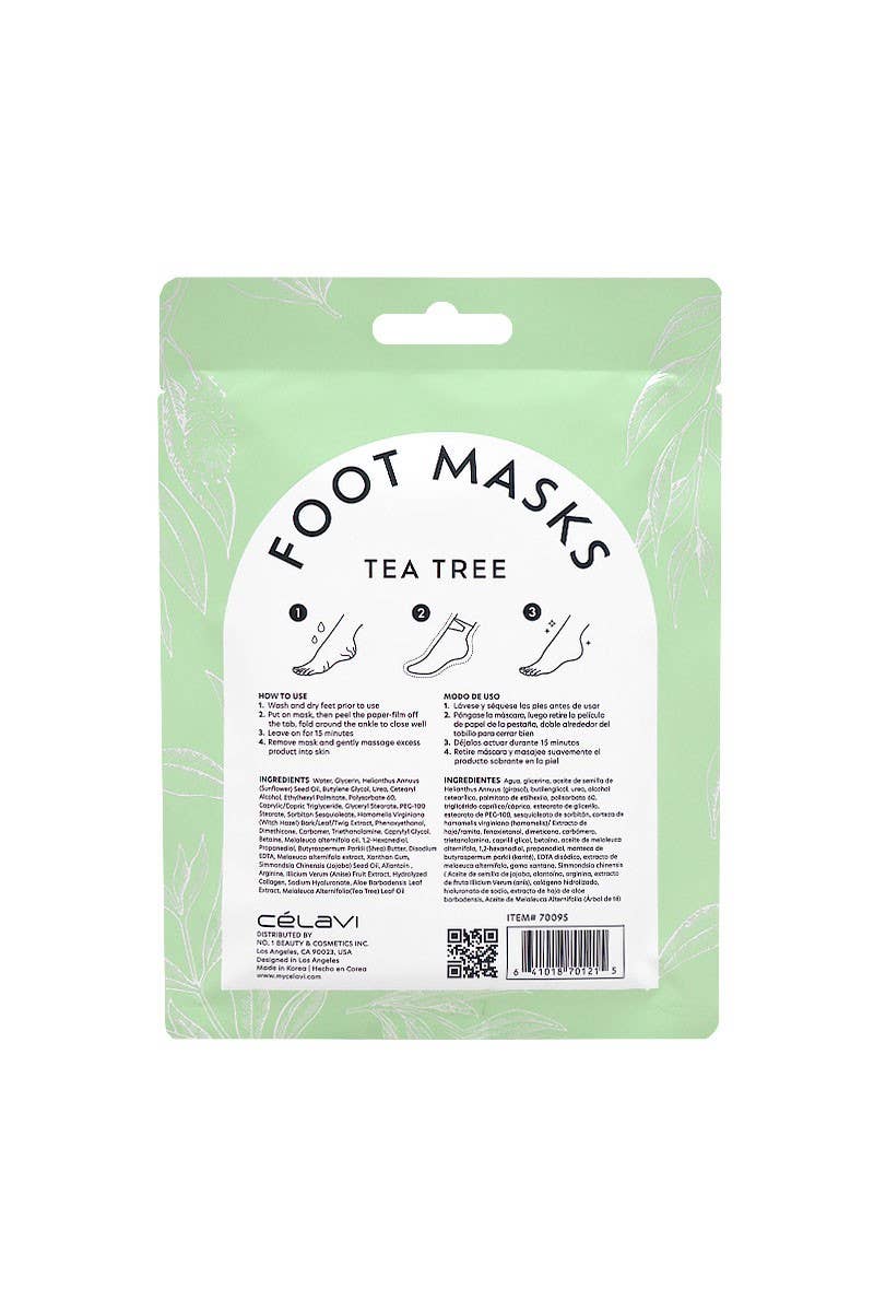 Celavi 70095 Tea Tree Foot Mask - 24 pcs