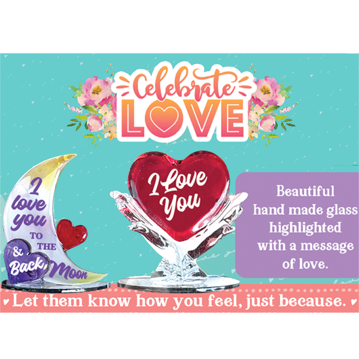 Celebrate Love Glass Keepsake Assortment Boxed - 12/Display