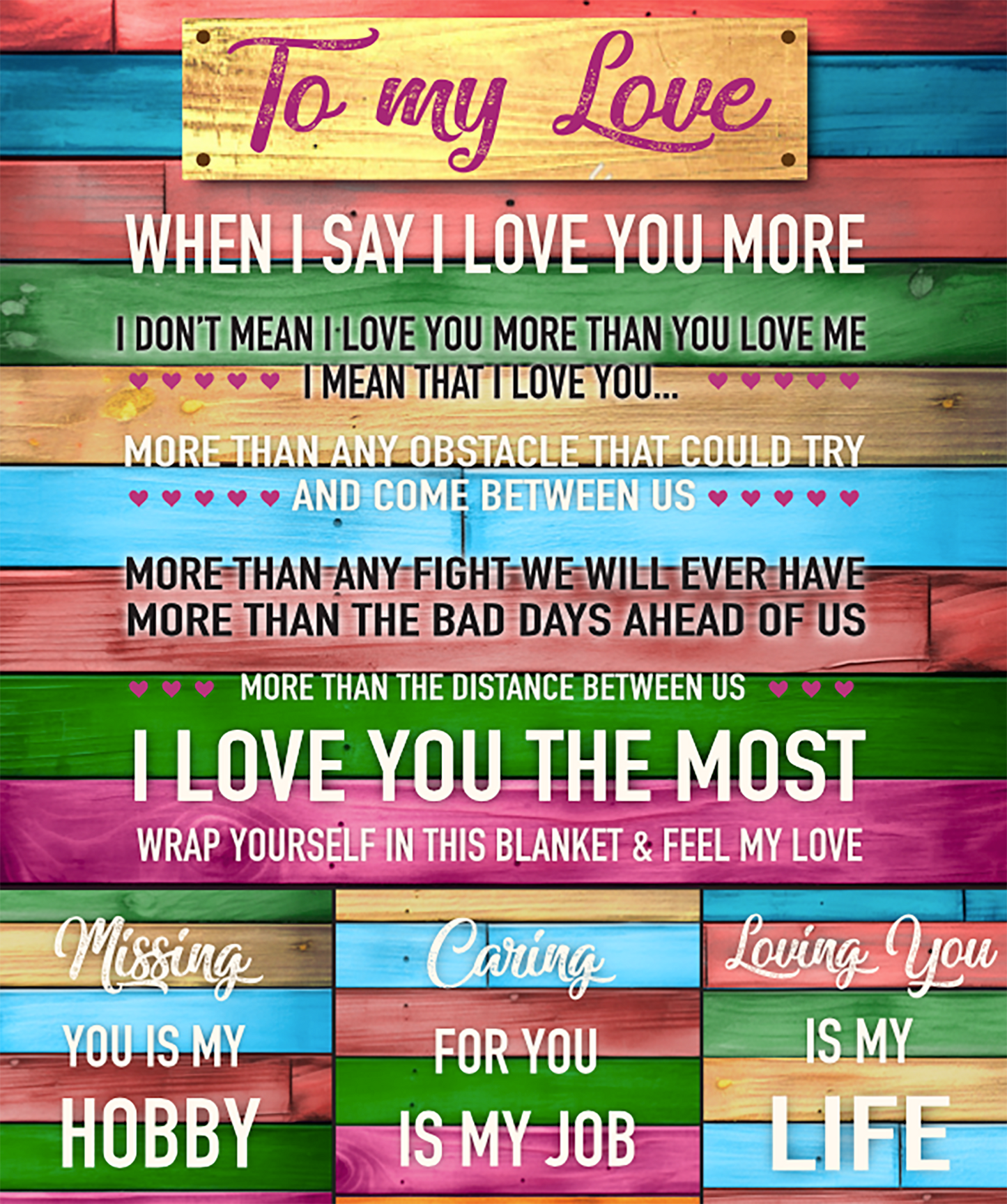 Jumbo Plush Fleece 50 x 60 Blanket Love Assortment- 6/Pack