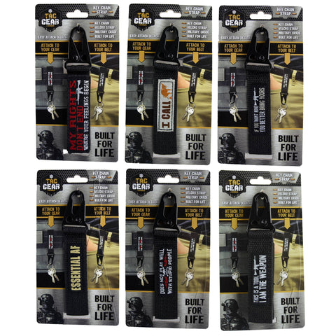 Tac Gear Molle Compatible Key Chain Strap Assortment- 12/Pk