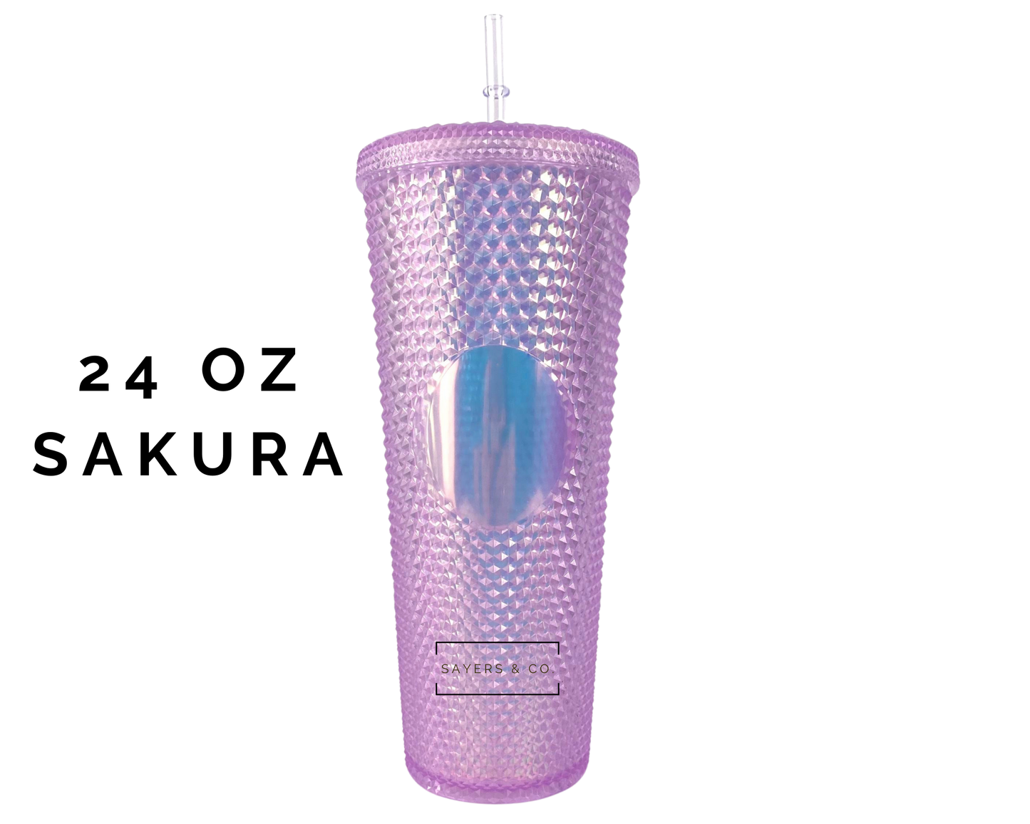 24 oz Matte & Glossy Studded Screw Top Tumbler Double Walled