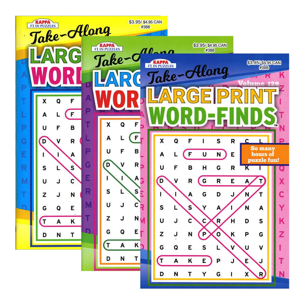 Kappa Take Along Large Print Word Finds Puzzle Book