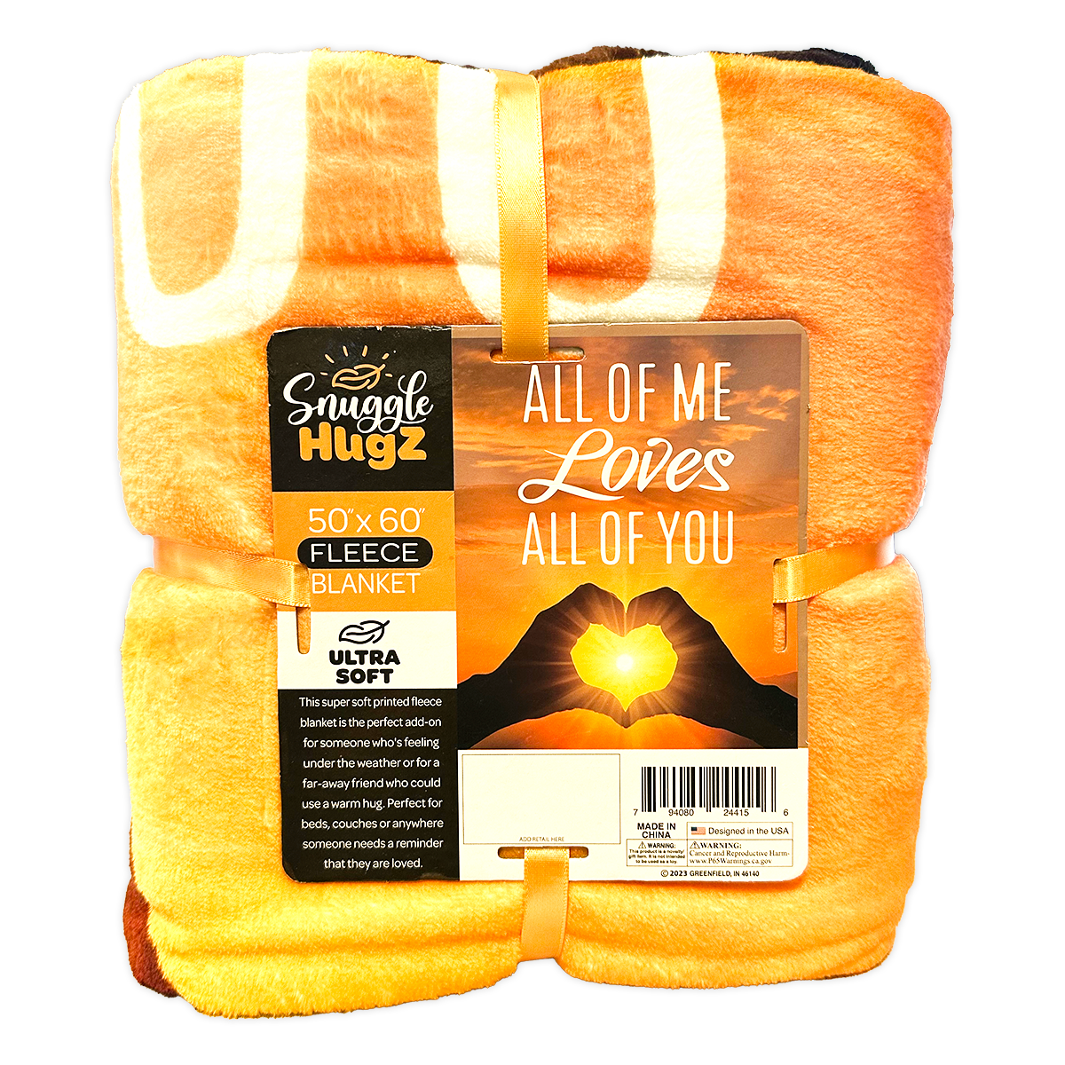 Jumbo Plush Fleece 50 x 60 Blanket Love Assortment- 6/Pack