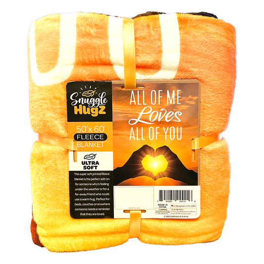 Jumbo Plush Fleece 50 x 60 Blanket Love Assortment- 6/Pack