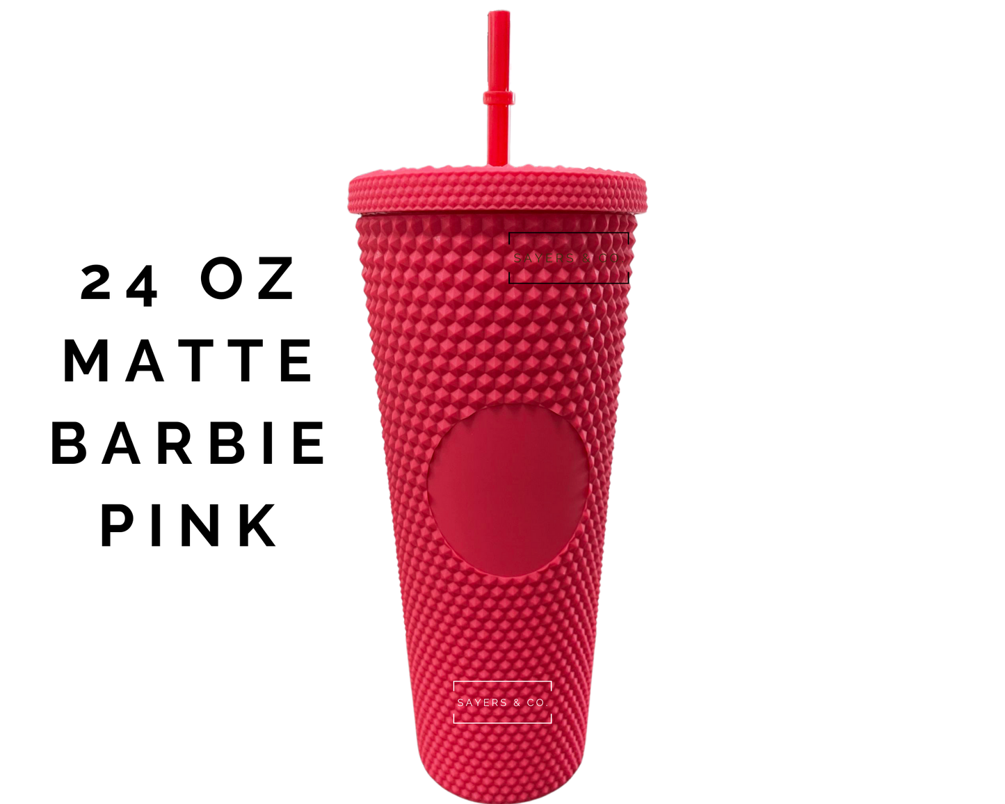 24 oz Matte & Glossy Studded Screw Top Tumbler Double Walled