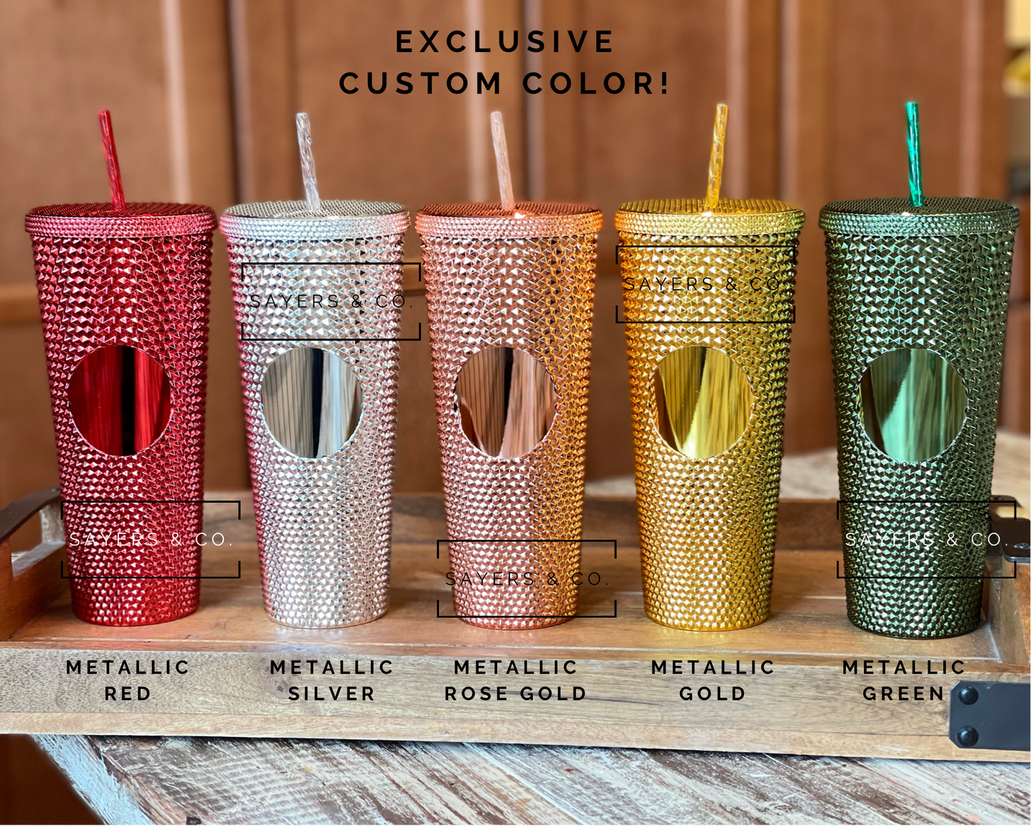 24 oz Matte & Glossy Studded Screw Top Tumbler Double Walled