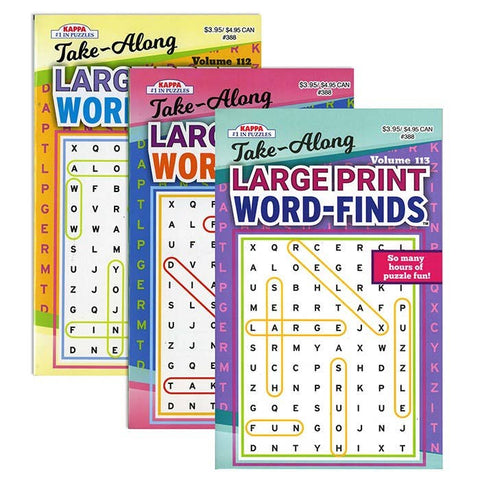 Kappa Take Along Large Print Word Finds Puzzle Book