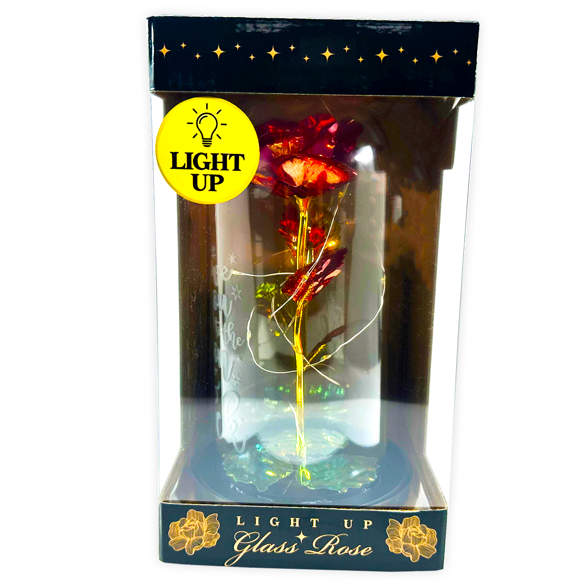 Jumbo Rose Glass Keepsake Love Assortment Gift - 2/Display