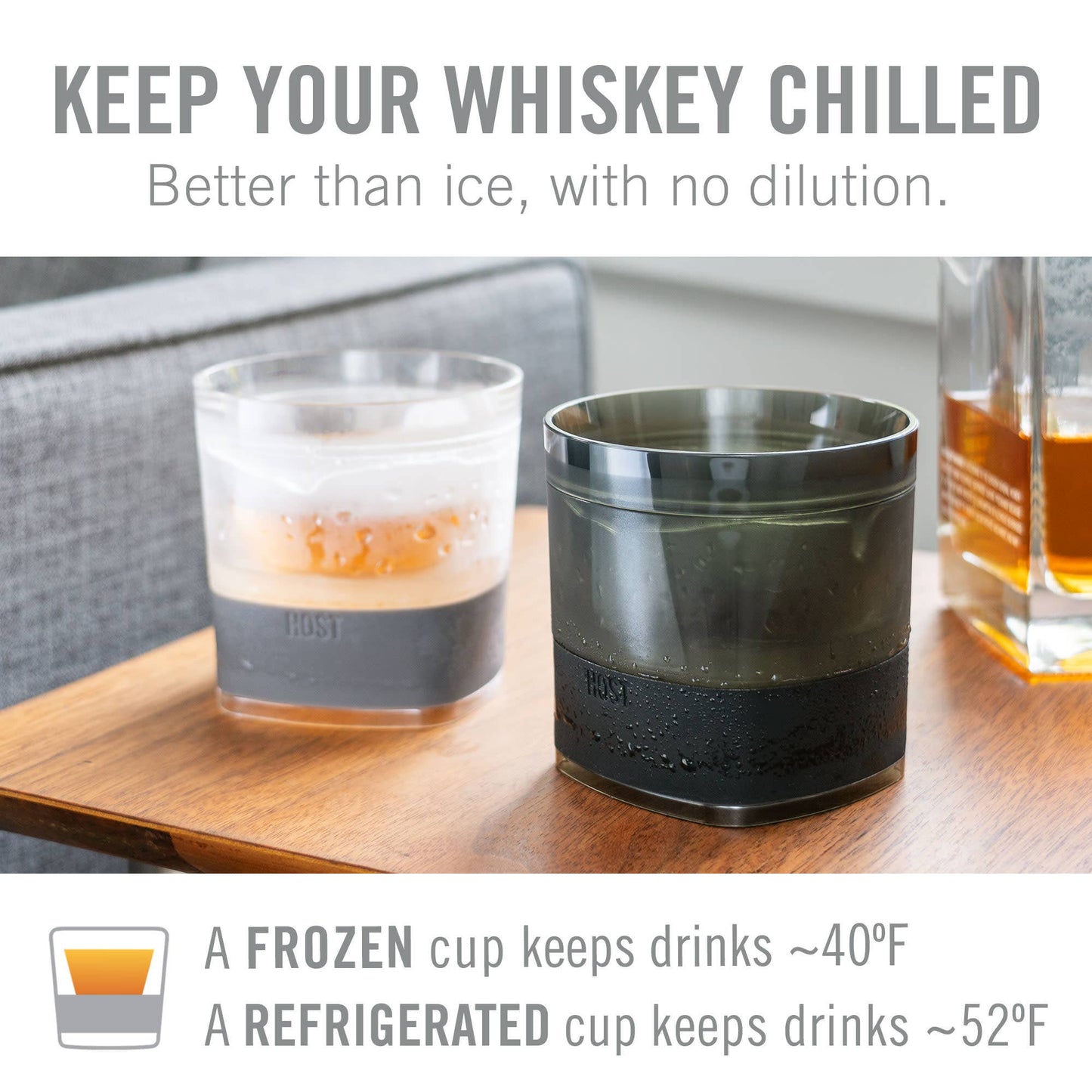 Whiskey FREEZE™ Insulated Cooling Cups in Smoke CDU of 12