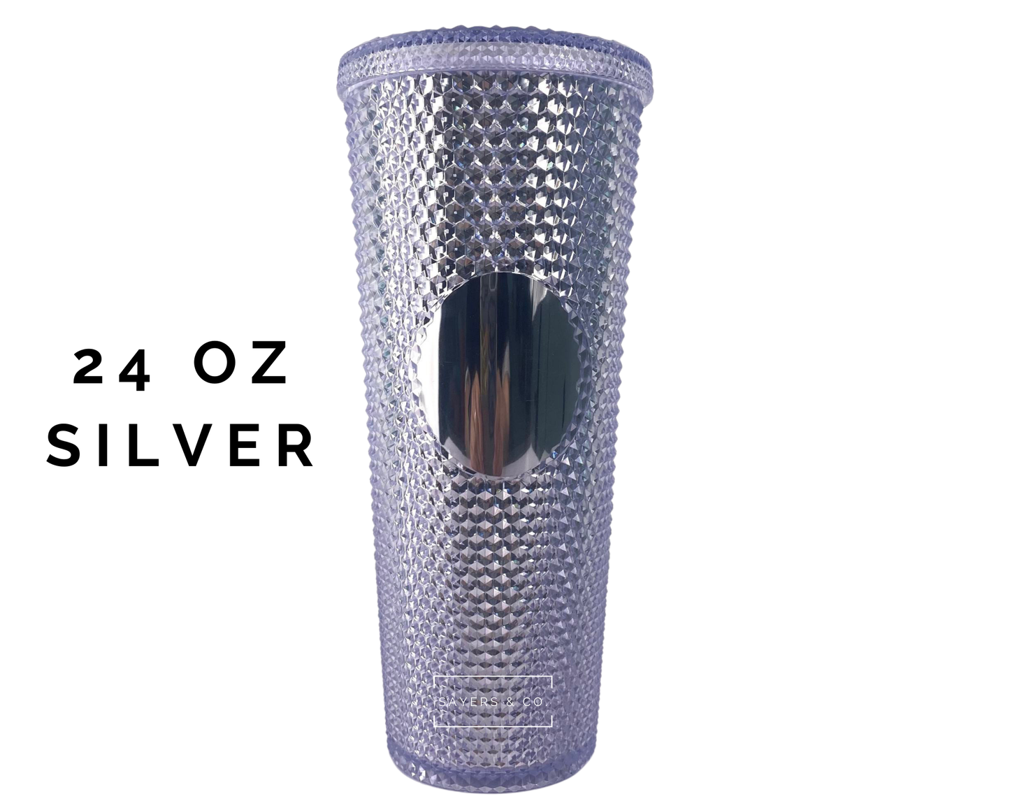 24 oz Matte & Glossy Studded Screw Top Tumbler Double Walled