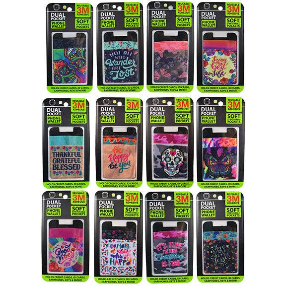 Gadget Gear Dual Pocket Spandex Phone Wallet Assortment