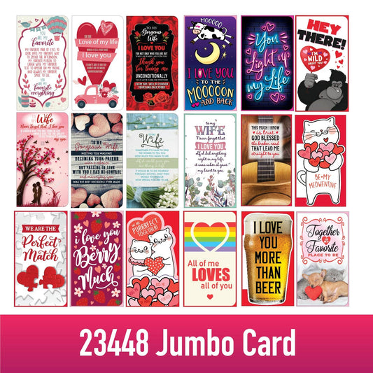 Love Theme Jumbo Greeting Card Assortment- 18/Pack