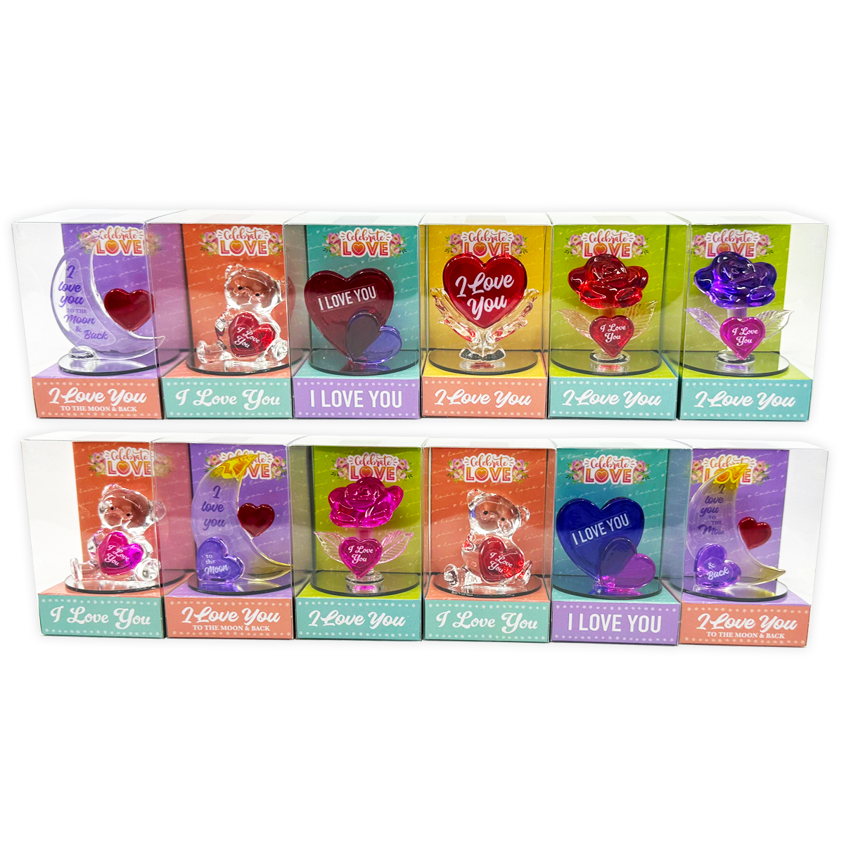 Celebrate Love Glass Keepsake Assortment Boxed - 12/Display