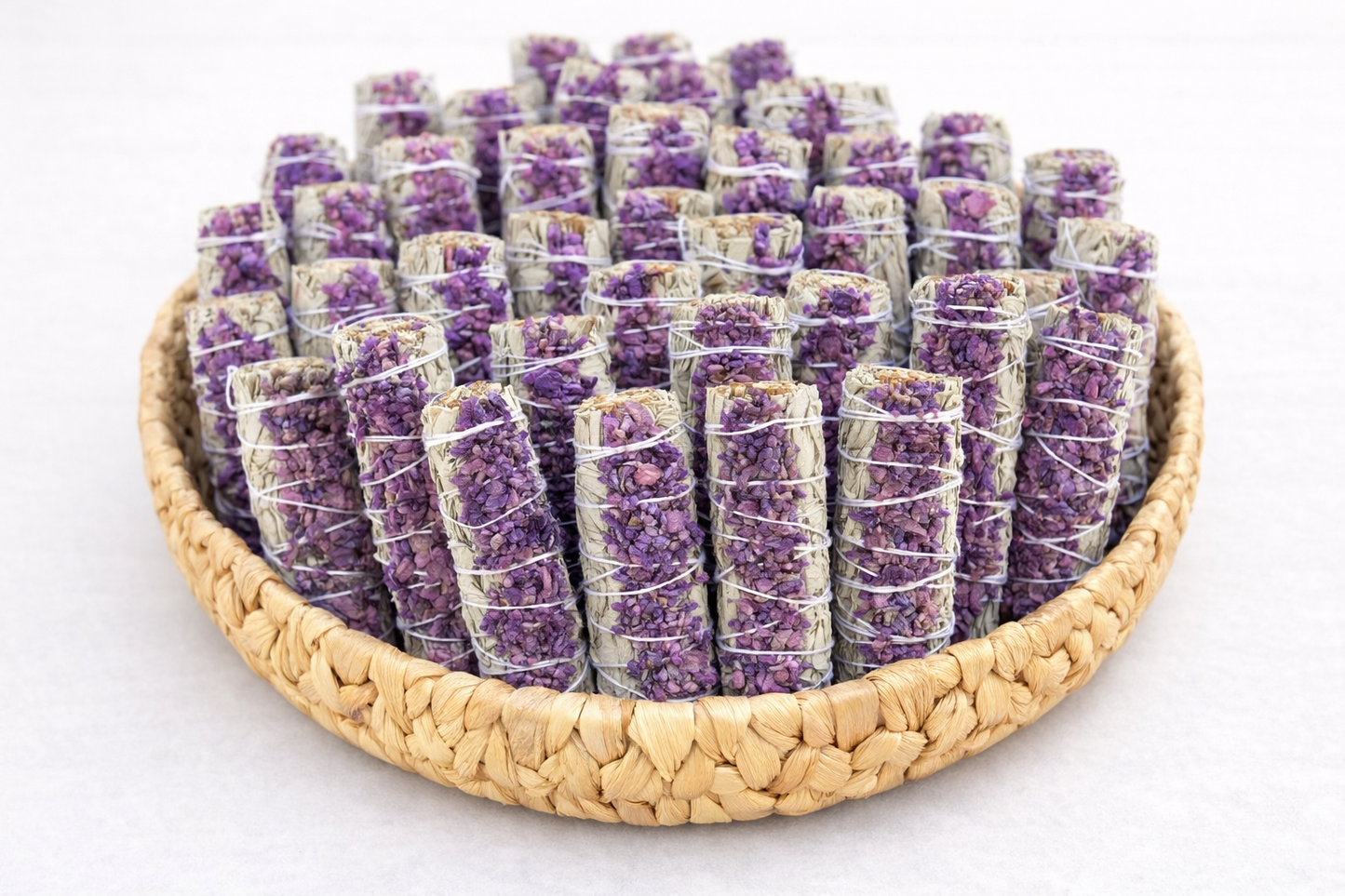 White Sage & Dried Lavender Smudge Sticks Bulk, Handcrafted