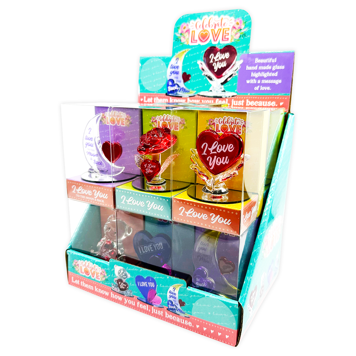 Celebrate Love Glass Keepsake Assortment Boxed - 12/Display