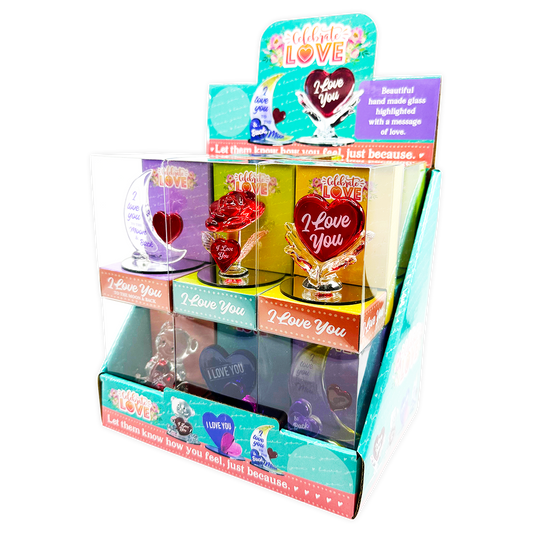 Celebrate Love Glass Keepsake Assortment Boxed - 12/Display