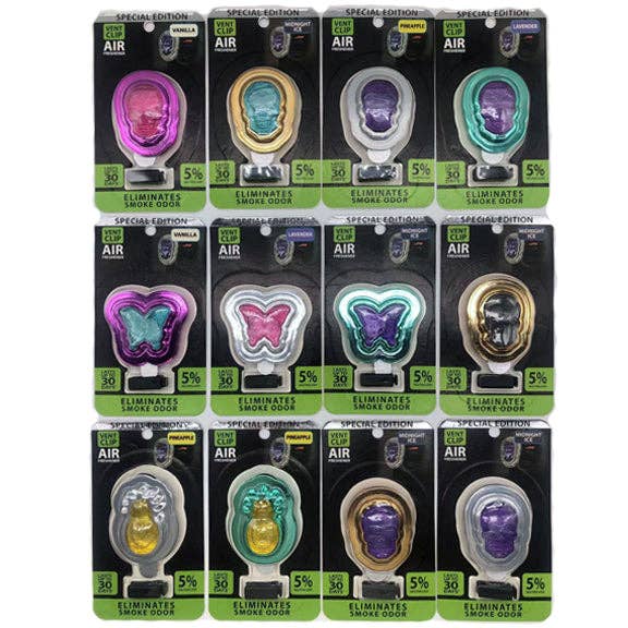Metallic Vent Clip Air Freshener Assortment- 12/Pack