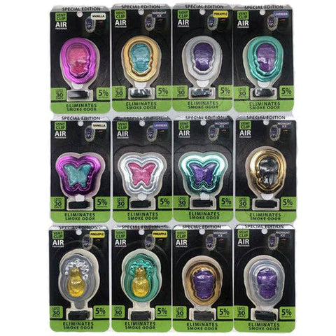 Metallic Vent Clip Air Freshener Assortment- 12/Pack