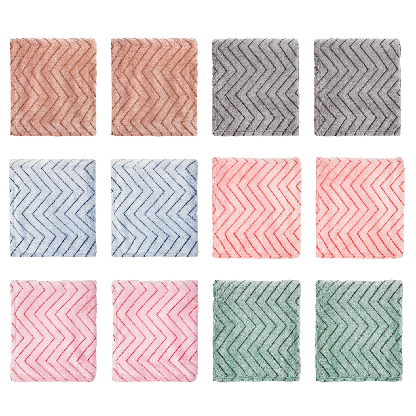 Fleece Throw Blankets, Chevron Pattern