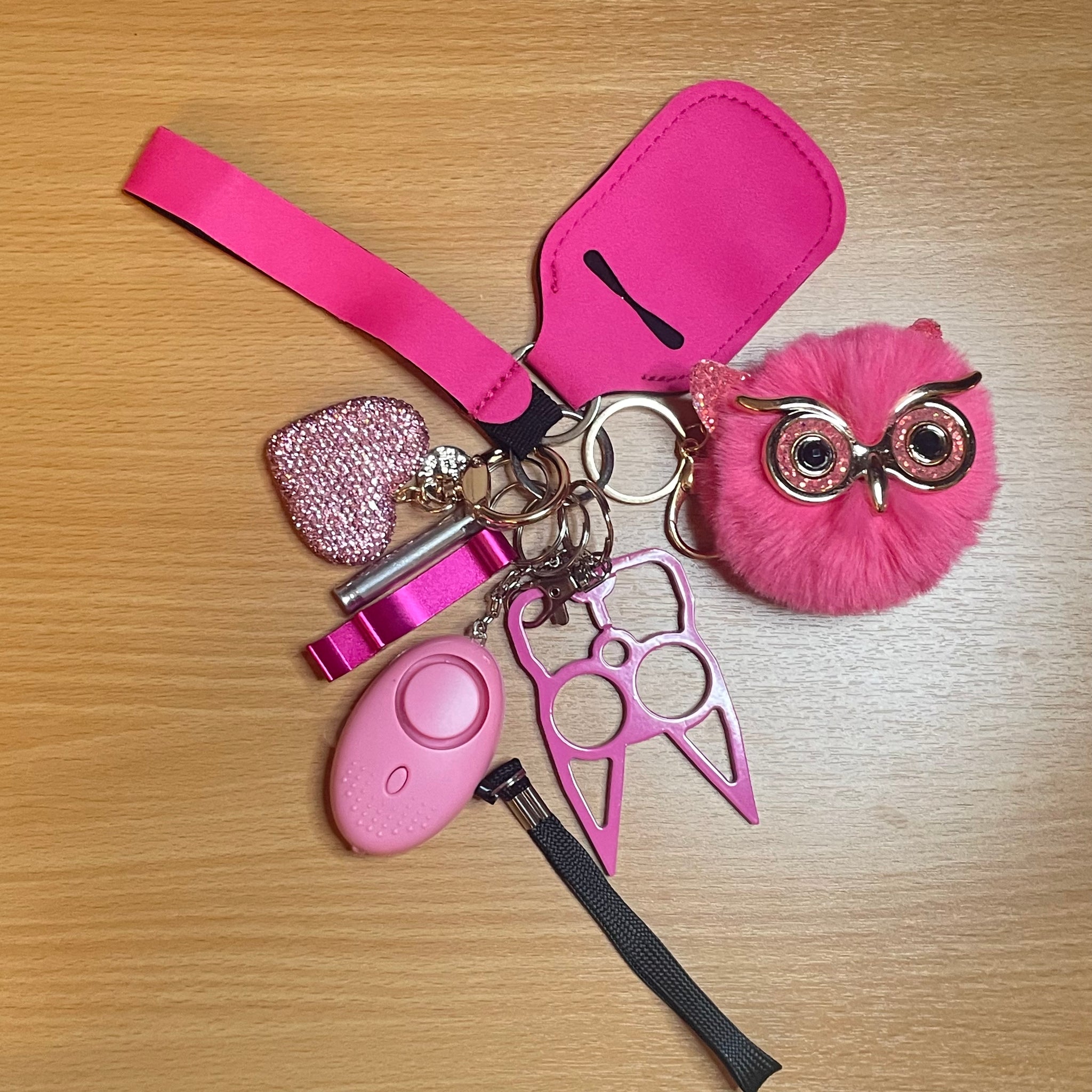 Pink Owl Self Defense Keychain