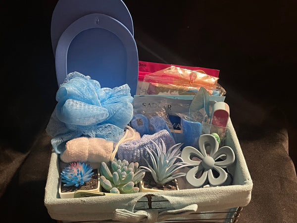 Blue Spa Day Gift basket