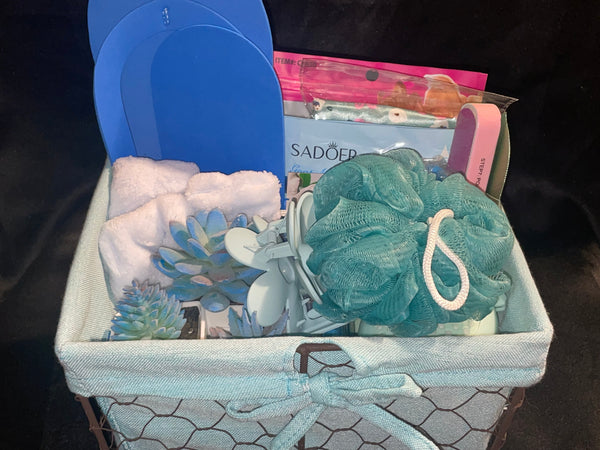 Blue Spa Day Gift basket