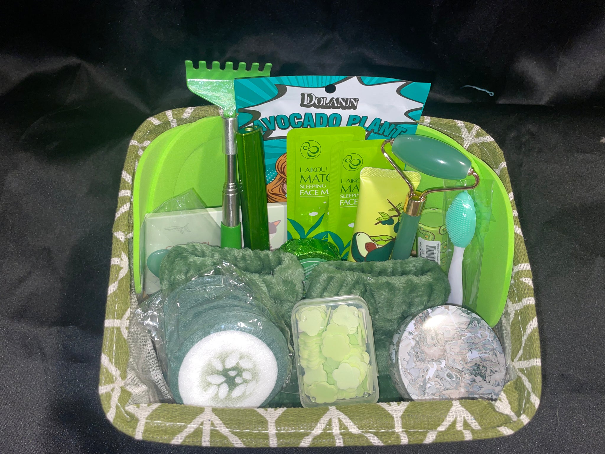 Green Spa Day Gift basket