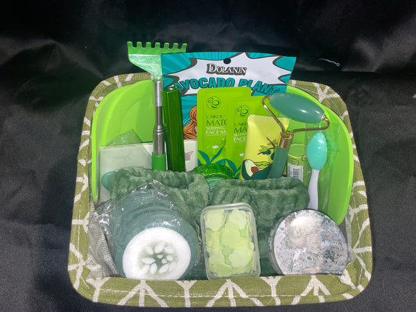 Green Spa Day Gift basket