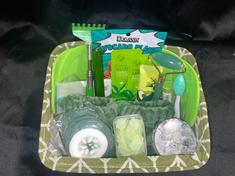 Green Spa Day Gift basket