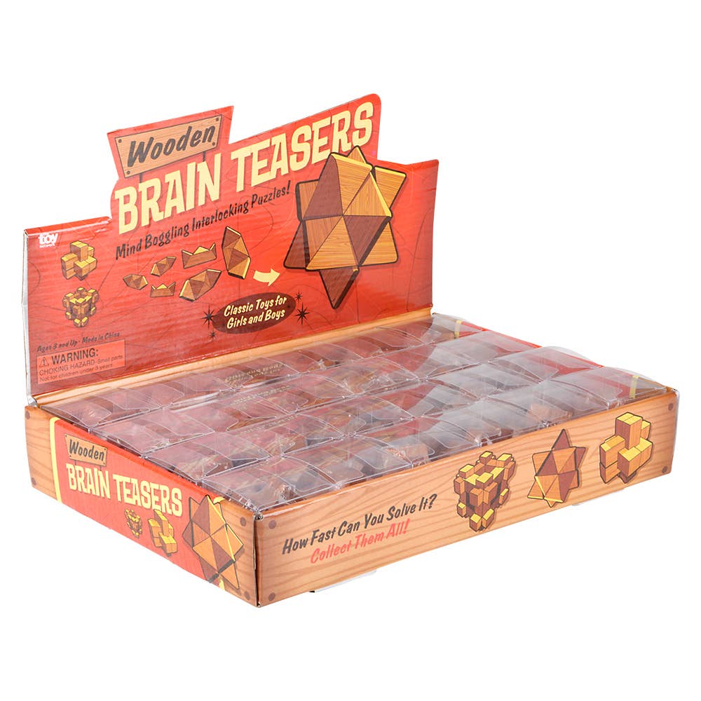 (T) 1.75" WOODEN BRAIN TEASERS