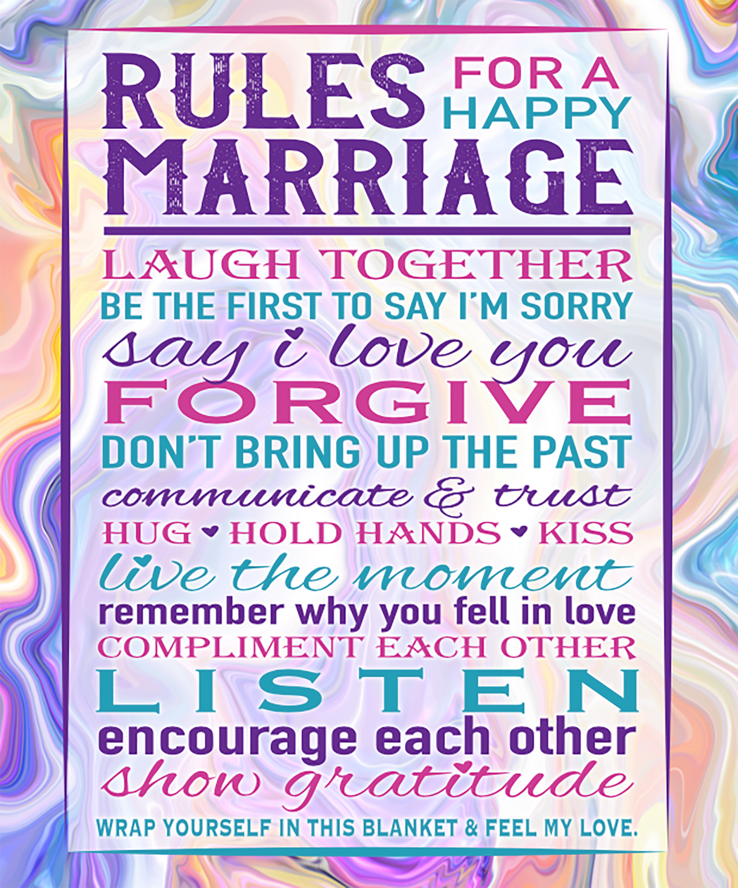 Jumbo Plush Fleece 50 x 60 Blanket Love Assortment- 6/Pack