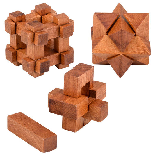 (T) 1.75" WOODEN BRAIN TEASERS