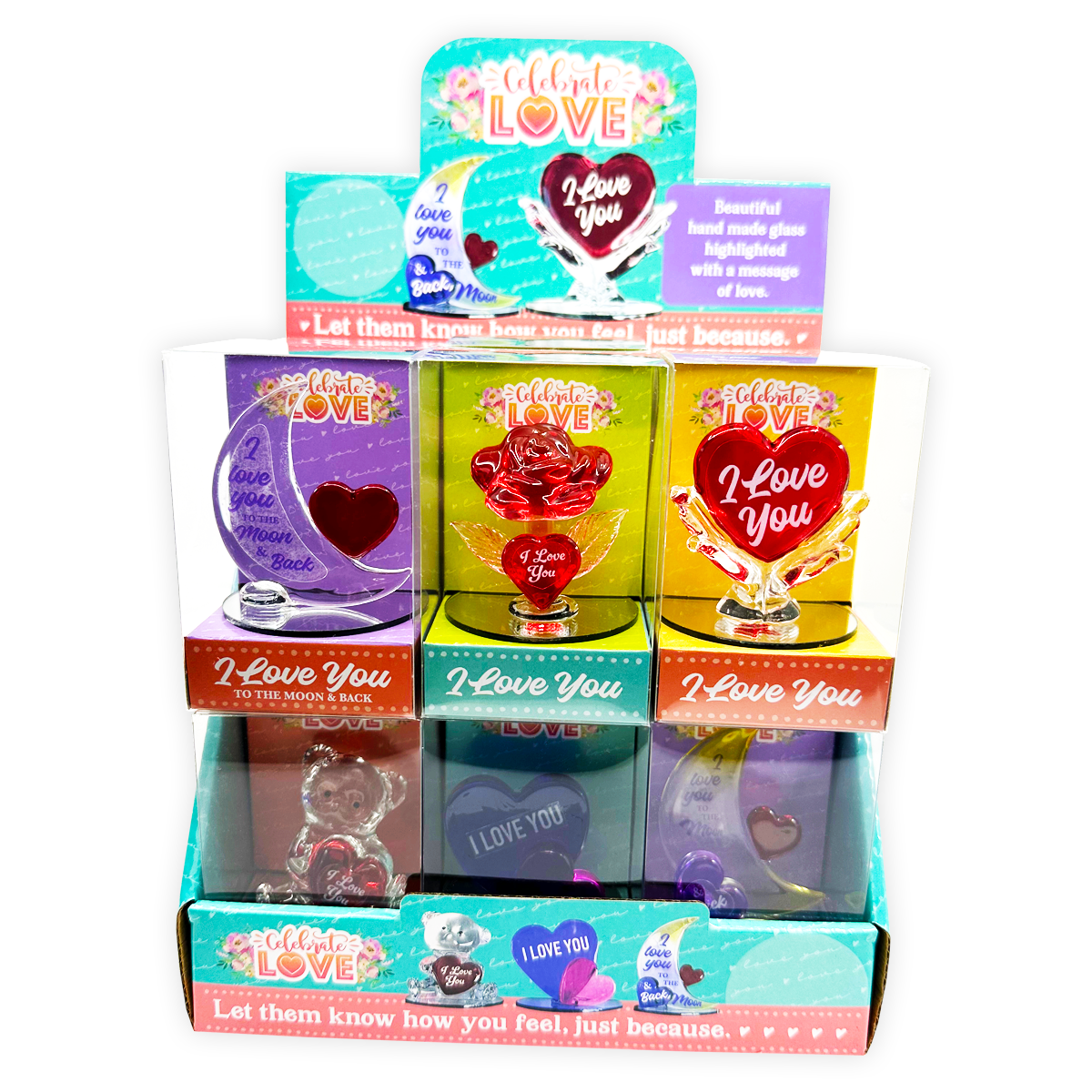 Celebrate Love Glass Keepsake Assortment Boxed - 12/Display