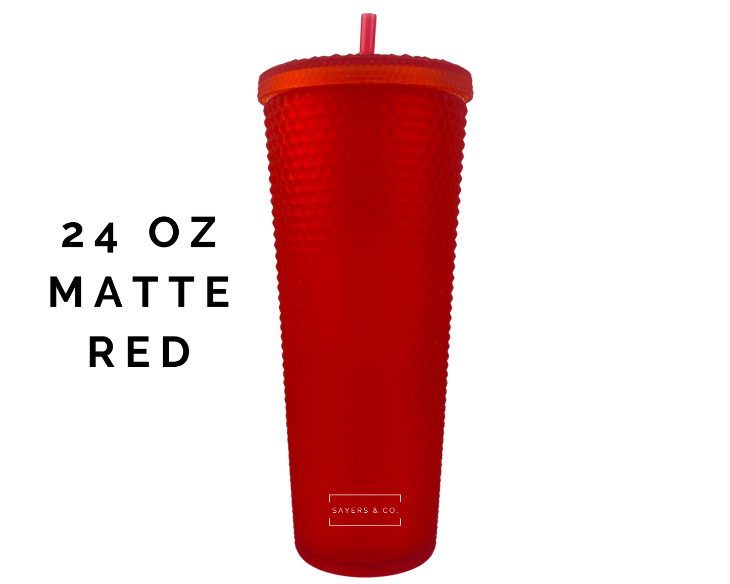 24 oz Matte & Glossy Studded Screw Top Tumbler Double Walled