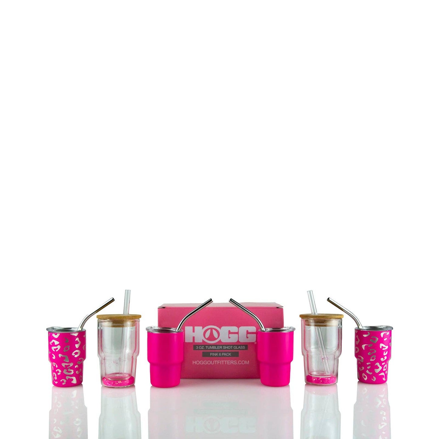 3oz TUMBLER SHOT GLASS 6 PACK - PINK