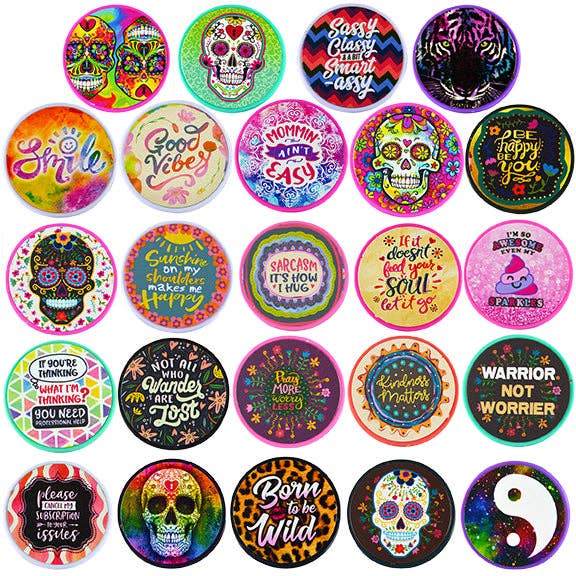 Cell Phone Pop Grip Socket Assortment- 24/Pack