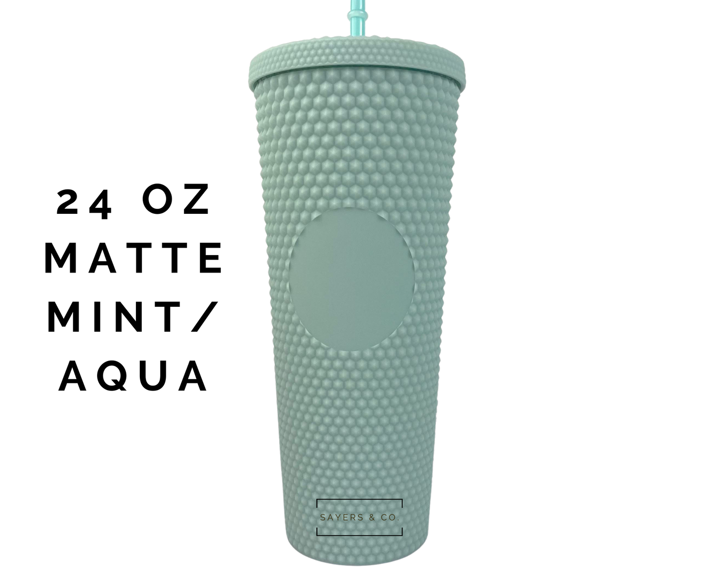 24 oz Matte & Glossy Studded Screw Top Tumbler Double Walled