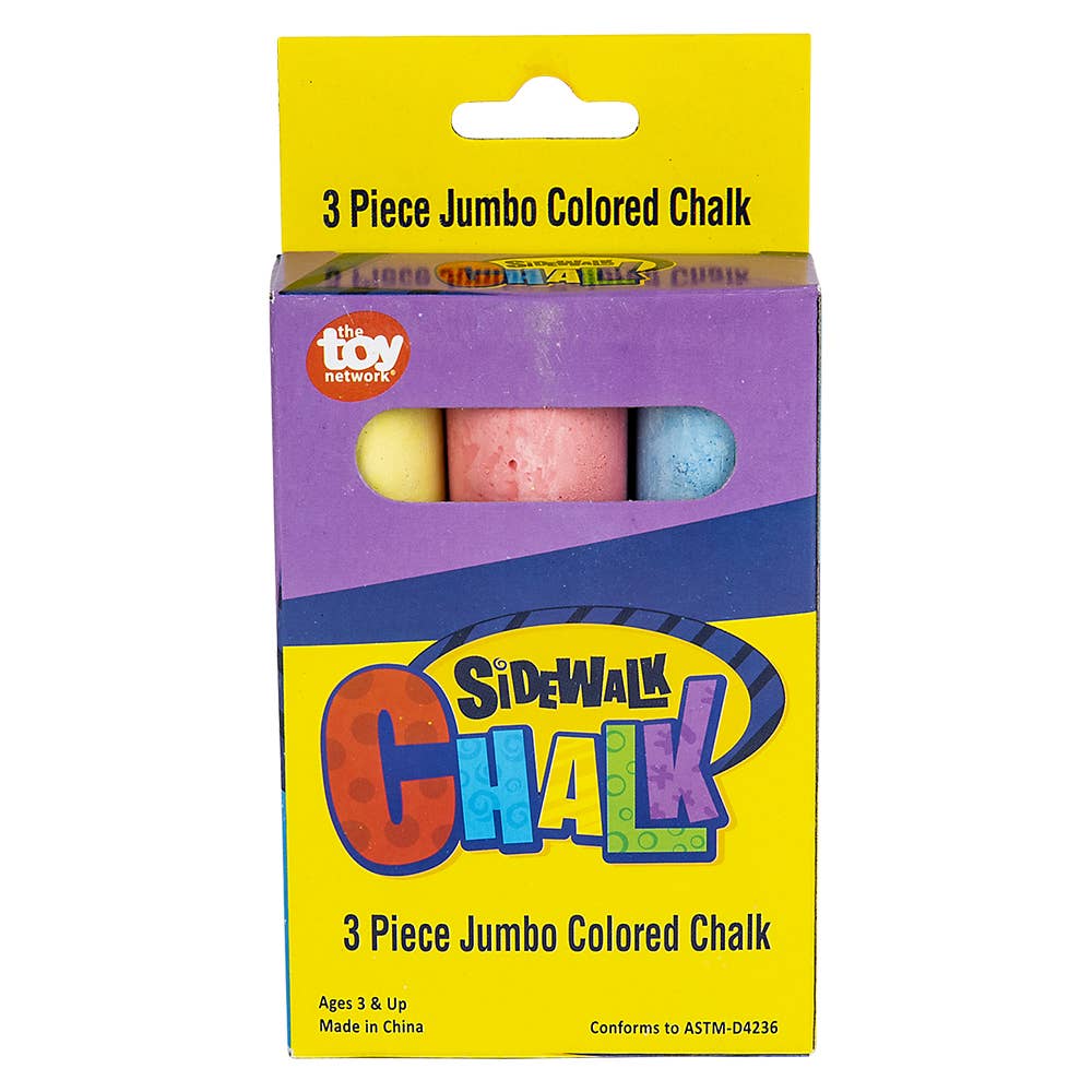 (T) 3PC JUMBO SIDEWALK CHALK 4"