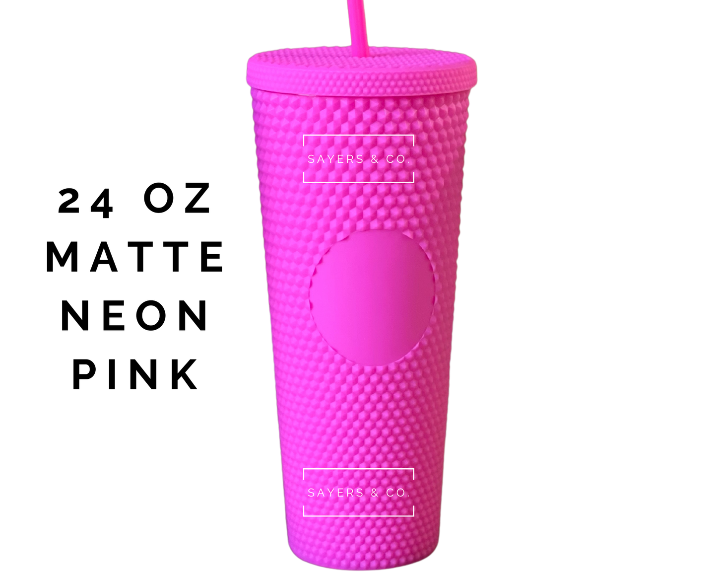 24 oz Matte & Glossy Studded Screw Top Tumbler Double Walled